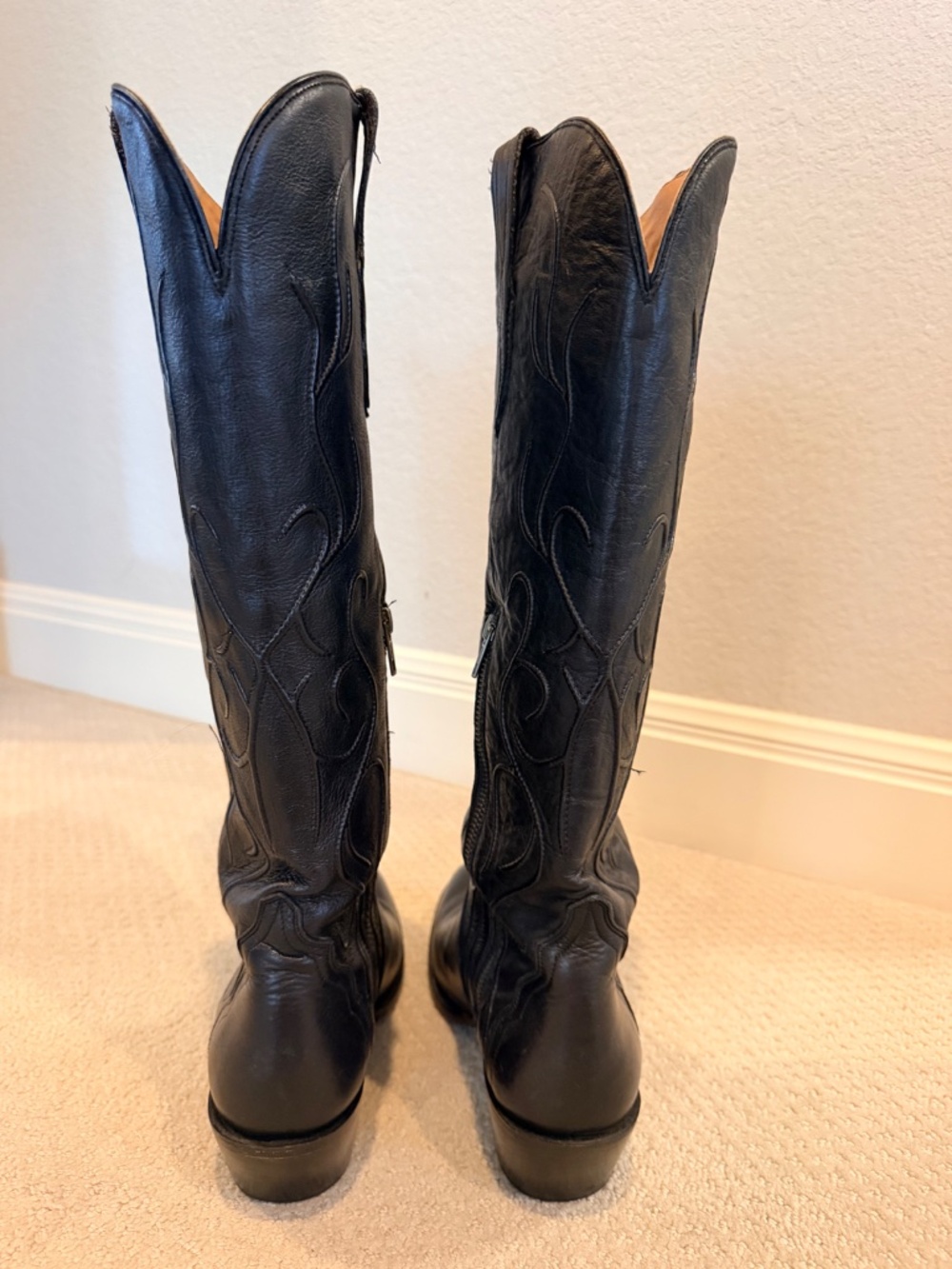 Lucchese Women's Black Cowboy Boots, Size 9 - Picture 5 of 7